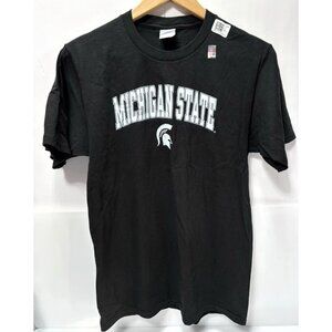 Michigan State Spartans Mens T-Shirt Small Black Team Logo Printed Front Shirt